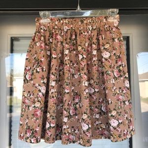 High waisted floral skirt